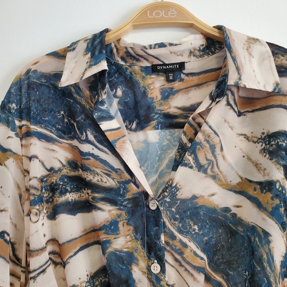 Dynamite Long Sleeve Twist Front Blouse - Picture 8 of 9